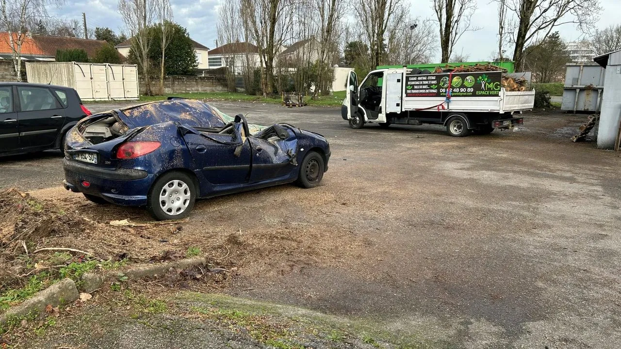 Abattage du peuplier tombé lors d’une tempête à La Chapelle-sur-Erdre